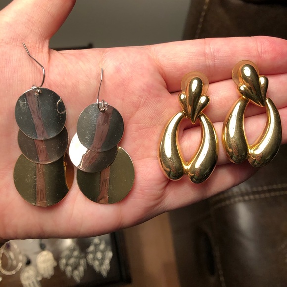 8 pair lot // STATEMENT hook dangle earrings // dressy // party // trendy - Picture 8 of 16